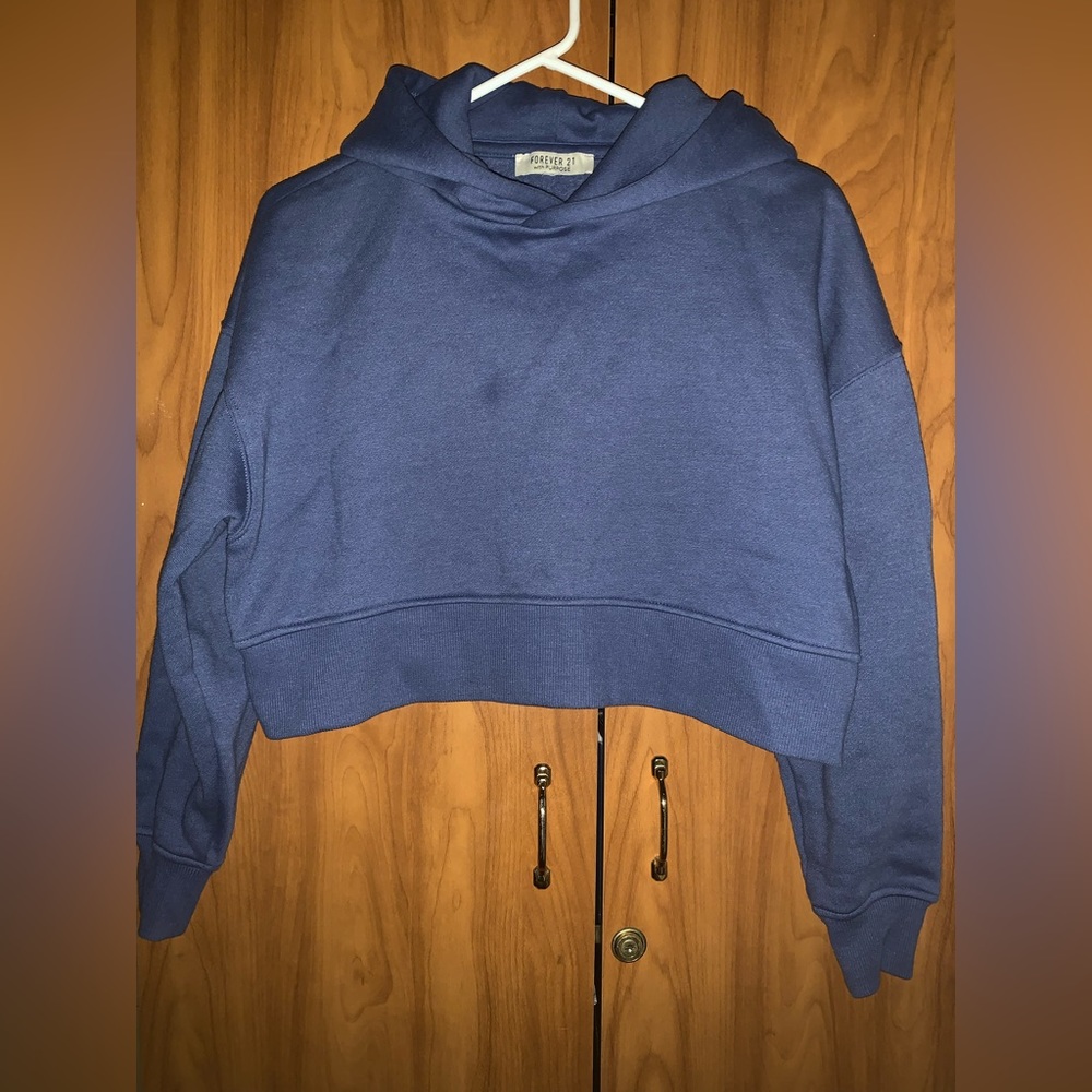 Blue cropped hoodie